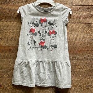Disney Junior Girls’ Minnie Mouse Expressions Drop Waist Dress Gray Size 4